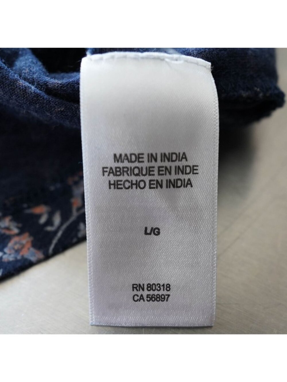 Lucky Brand Smocked Blouse Womens L Blue Floral Short Sleeve Boho Peasant Top - Picture 5 of 10